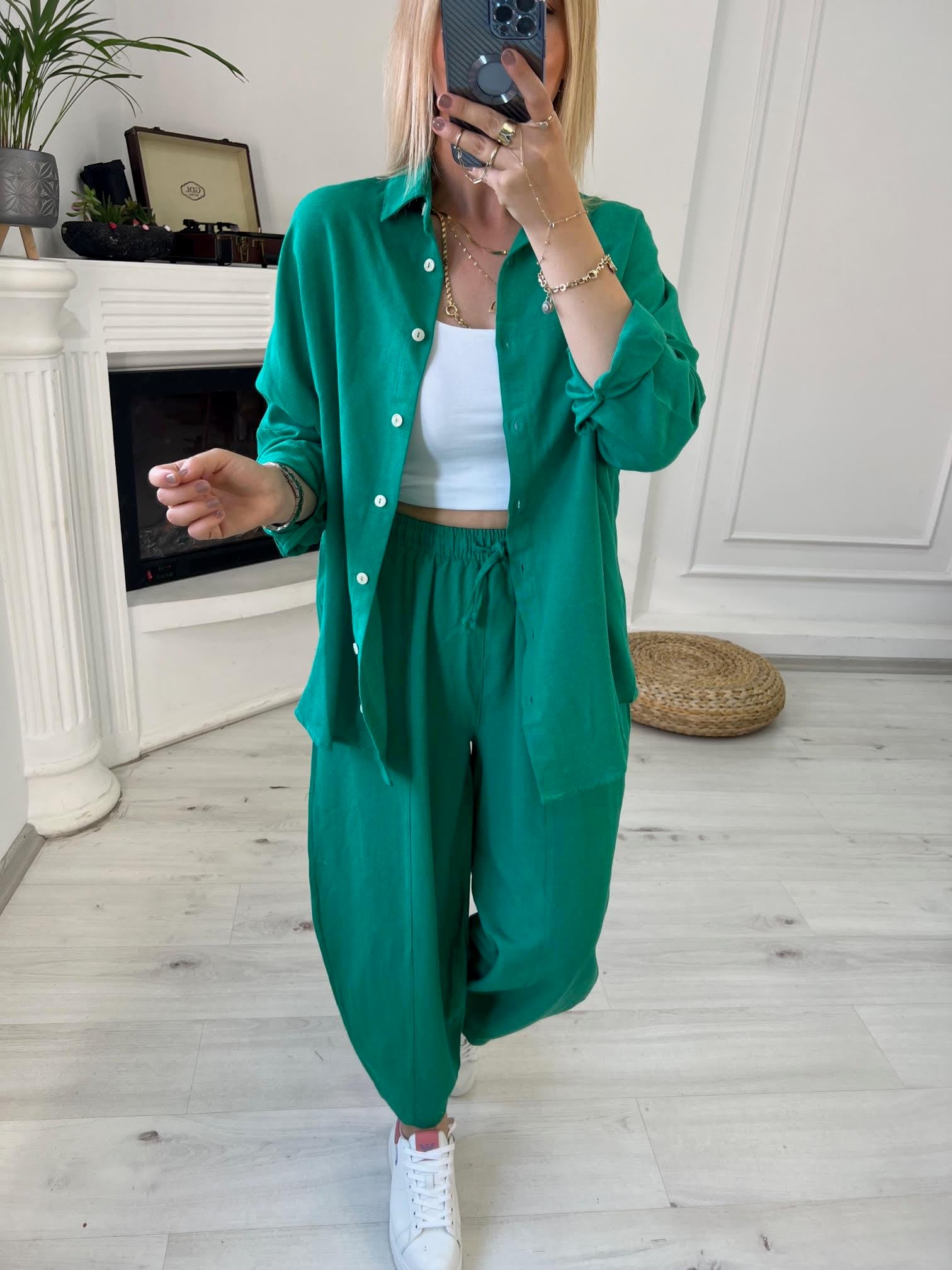 4476 Oversize Gömlek YEŞİL