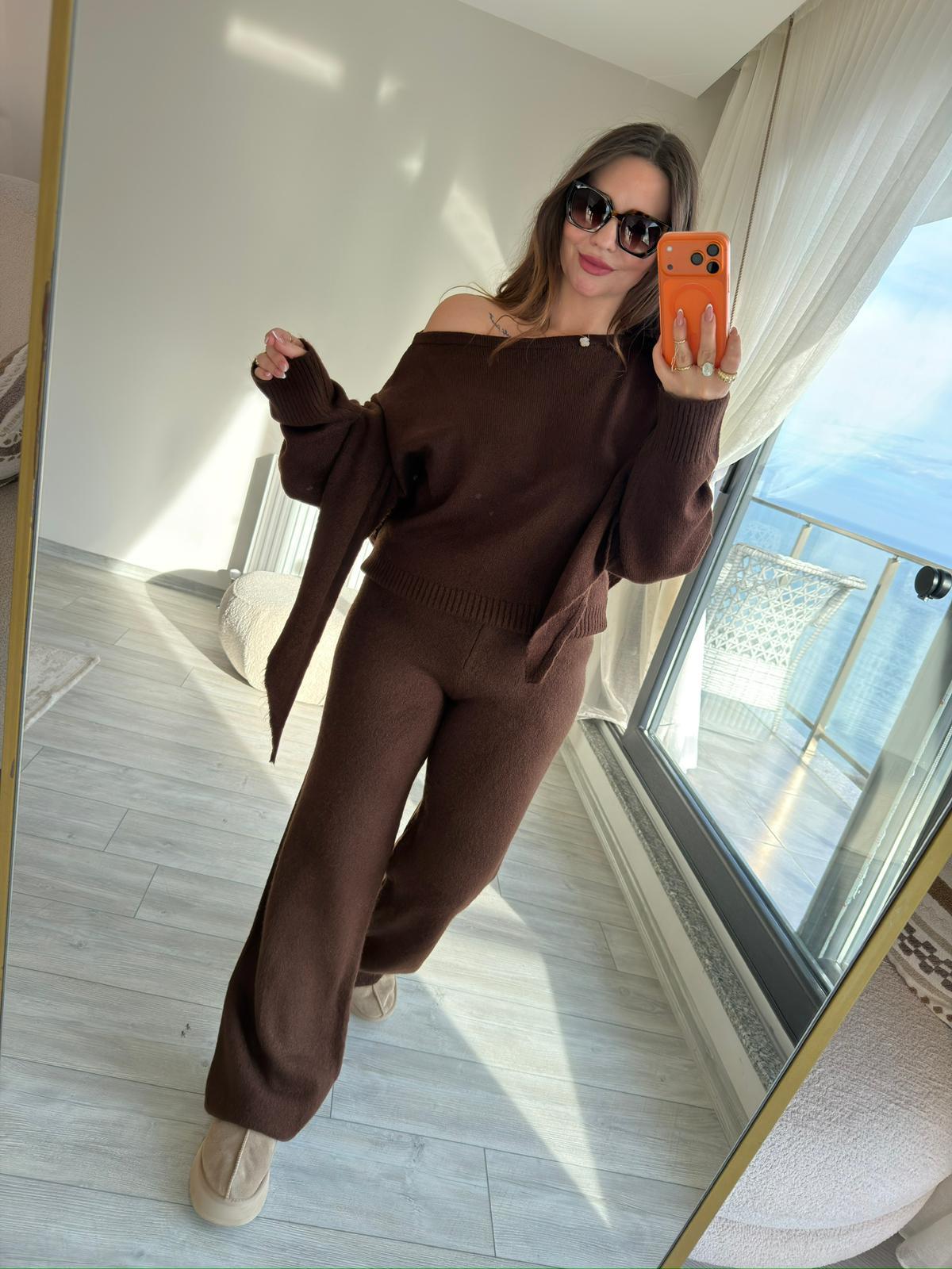 4587 Triko Pantolon KAHVE