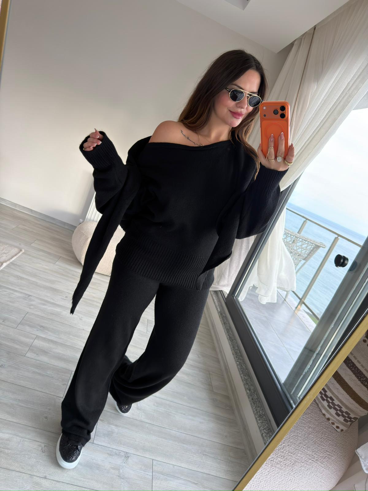 4587 Triko Pantolon SİYAH