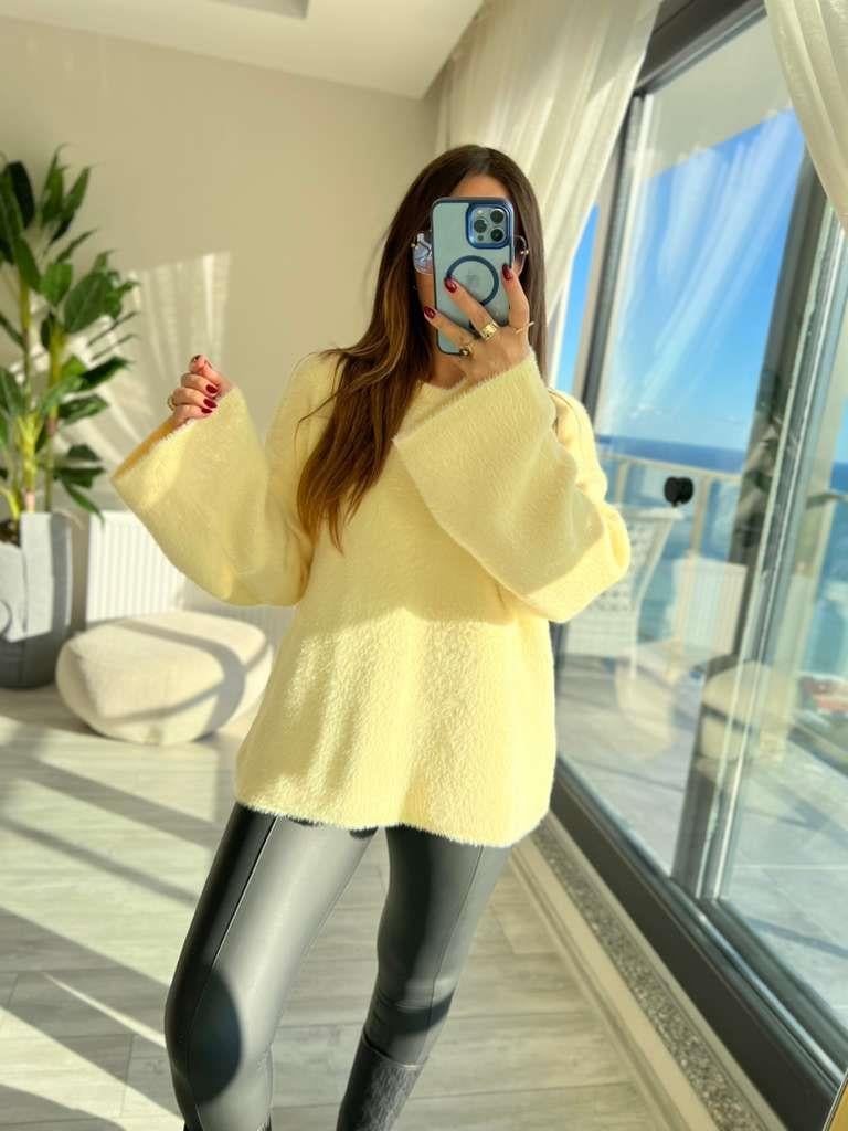 4714 Geniş Kol Yumoş Kazak SARI