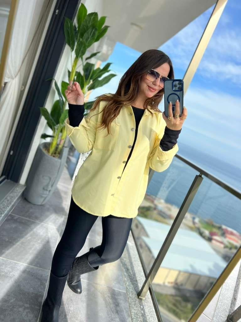 474 Gabardin Gömlek SARI