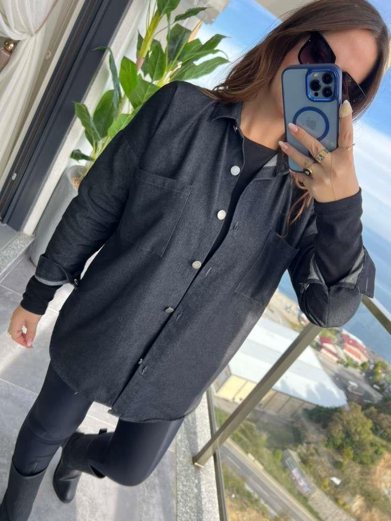 474 Gabardin Gömlek SİYAH