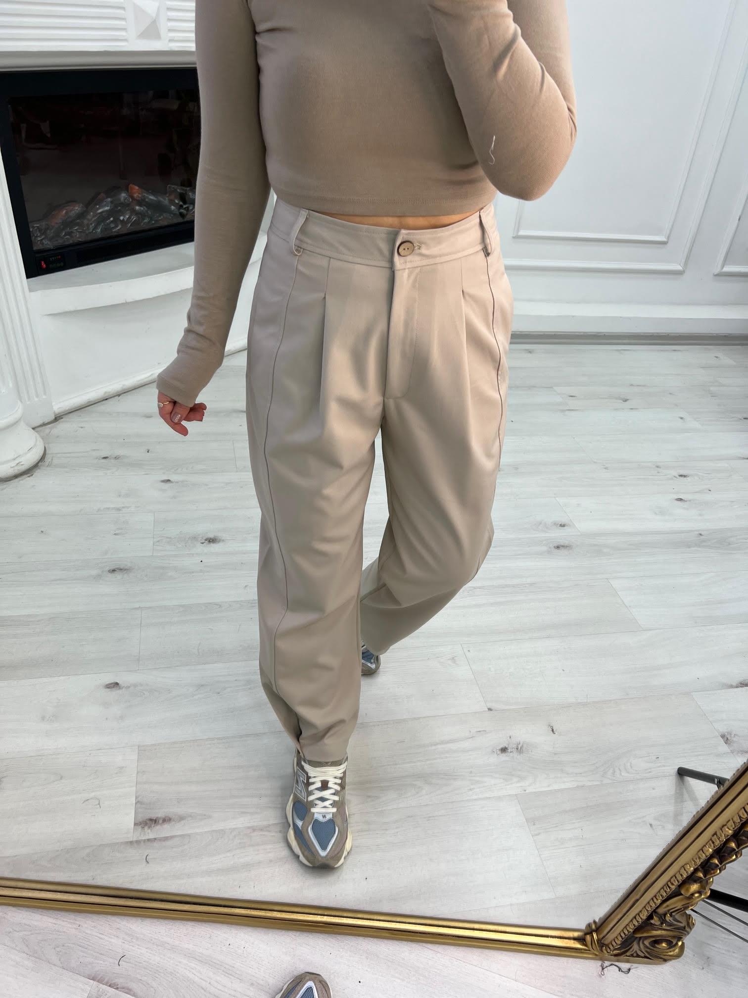 4749 Paçası Düğmeli Pantolon BEJ