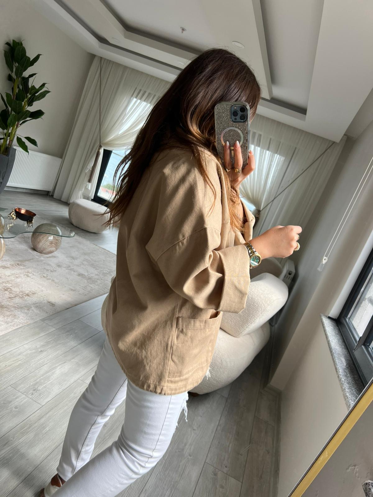 476 Owersize Ceket BEJ