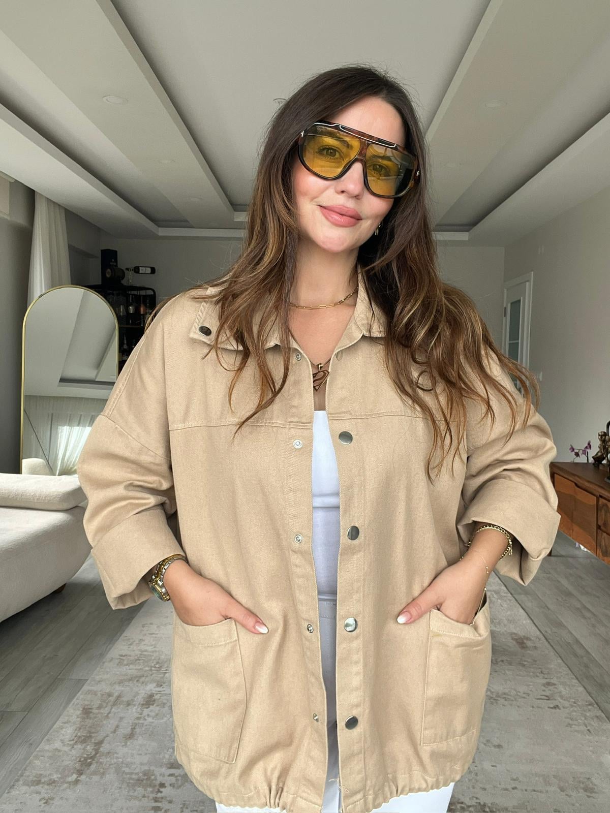 476 Owersize Ceket BEJ