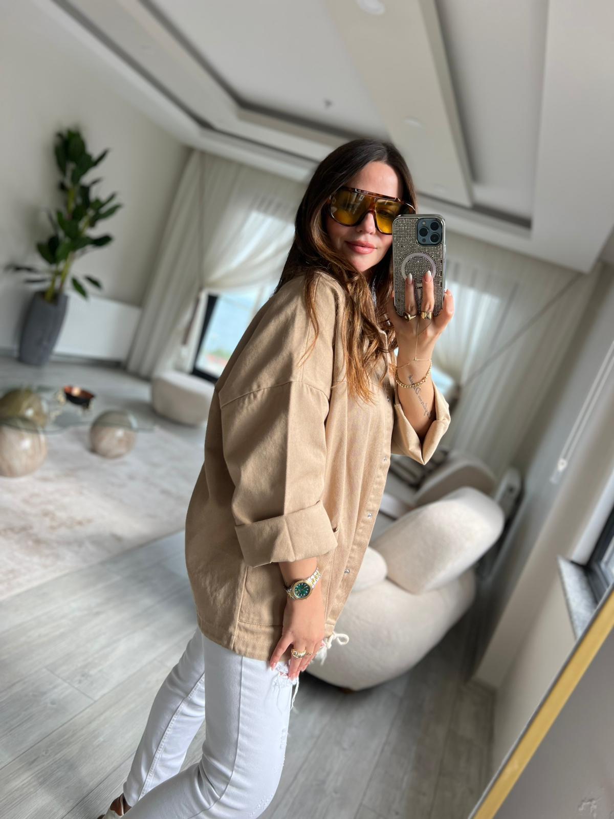 476 Owersize Ceket BEJ