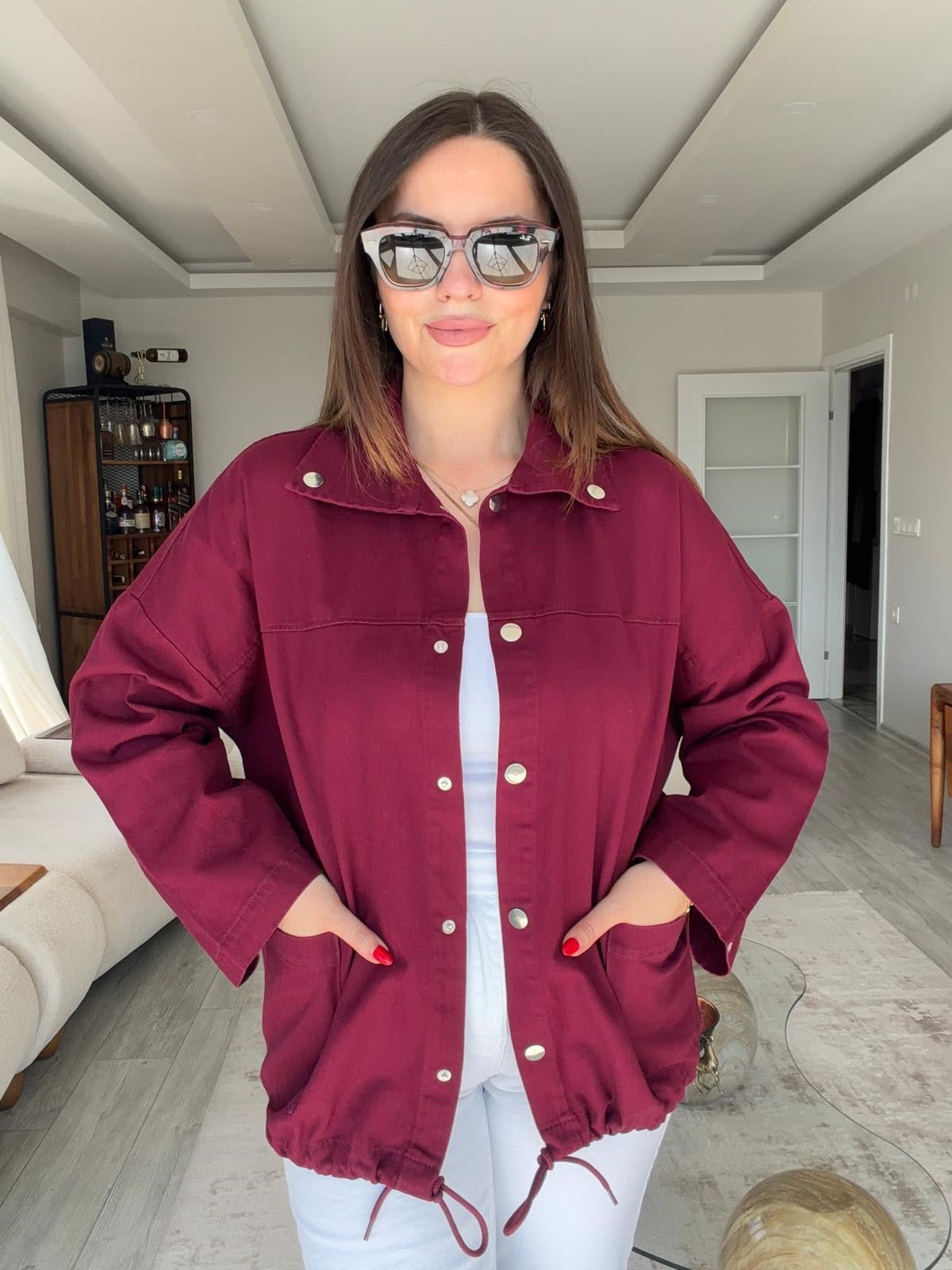 476 Owersize Ceket BORDO