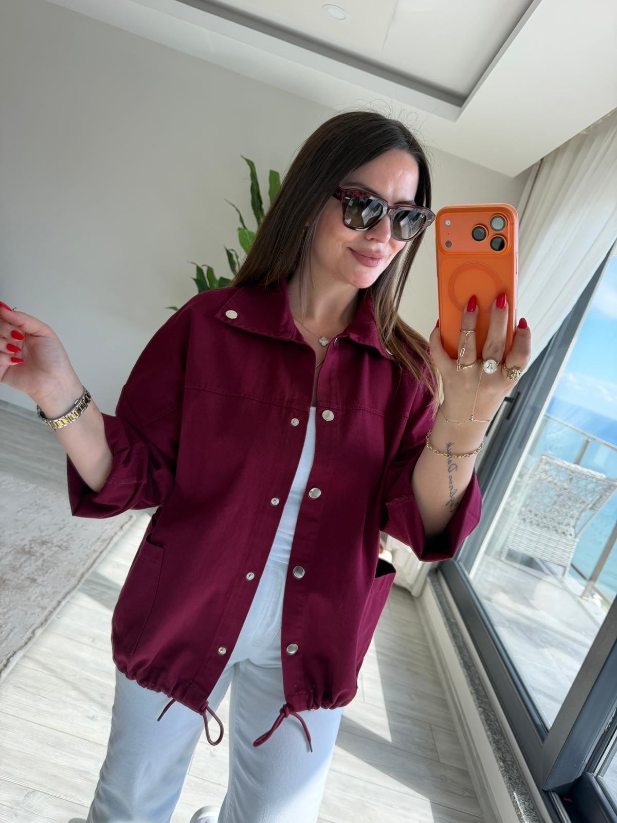 476 Owersize Ceket BORDO