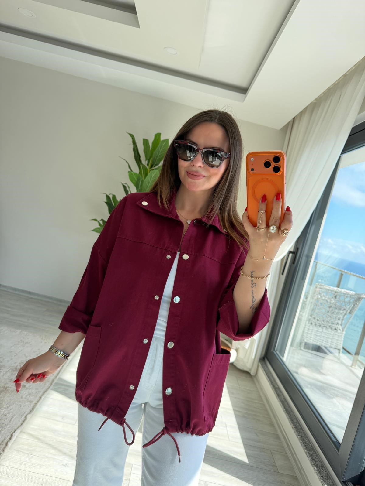 476 Owersize Ceket BORDO