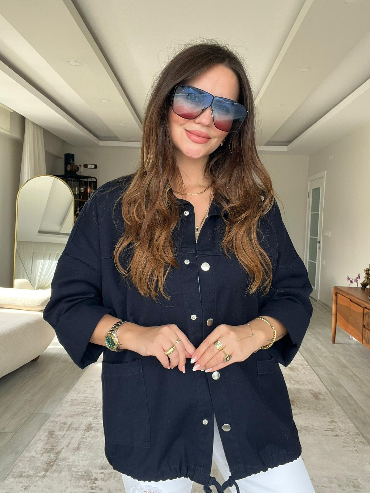 476 Owersize Ceket LACİVERT