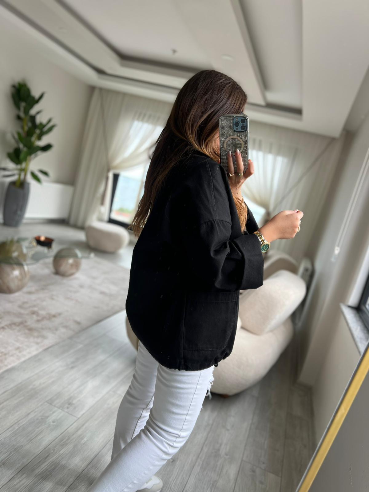 476 Owersize Ceket SİYAH