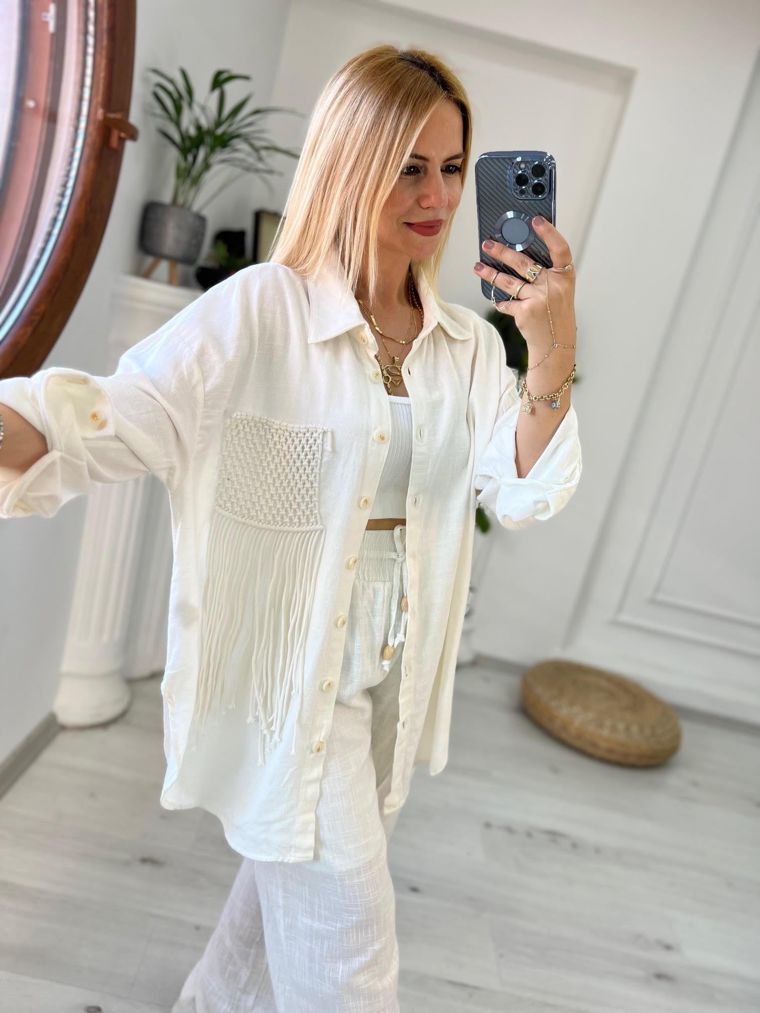 4763 Oversize Gömlek BEYAZ