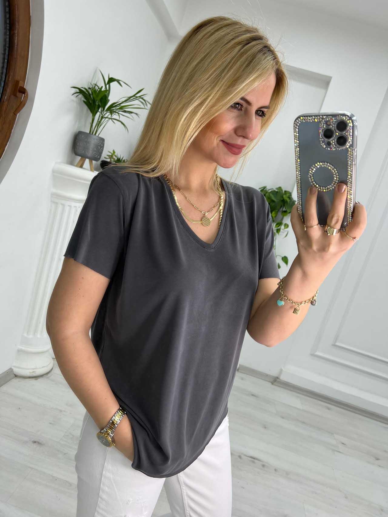 4791 V Yaka Tshirt ANTRESİT