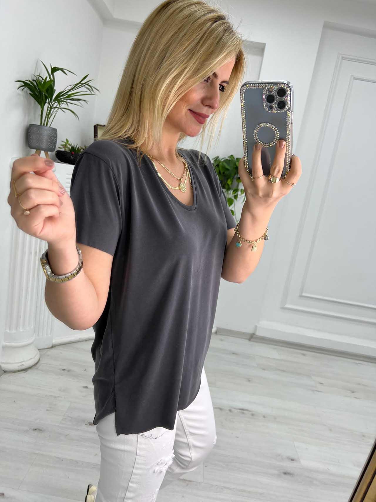 4791 V Yaka Tshirt ANTRESİT