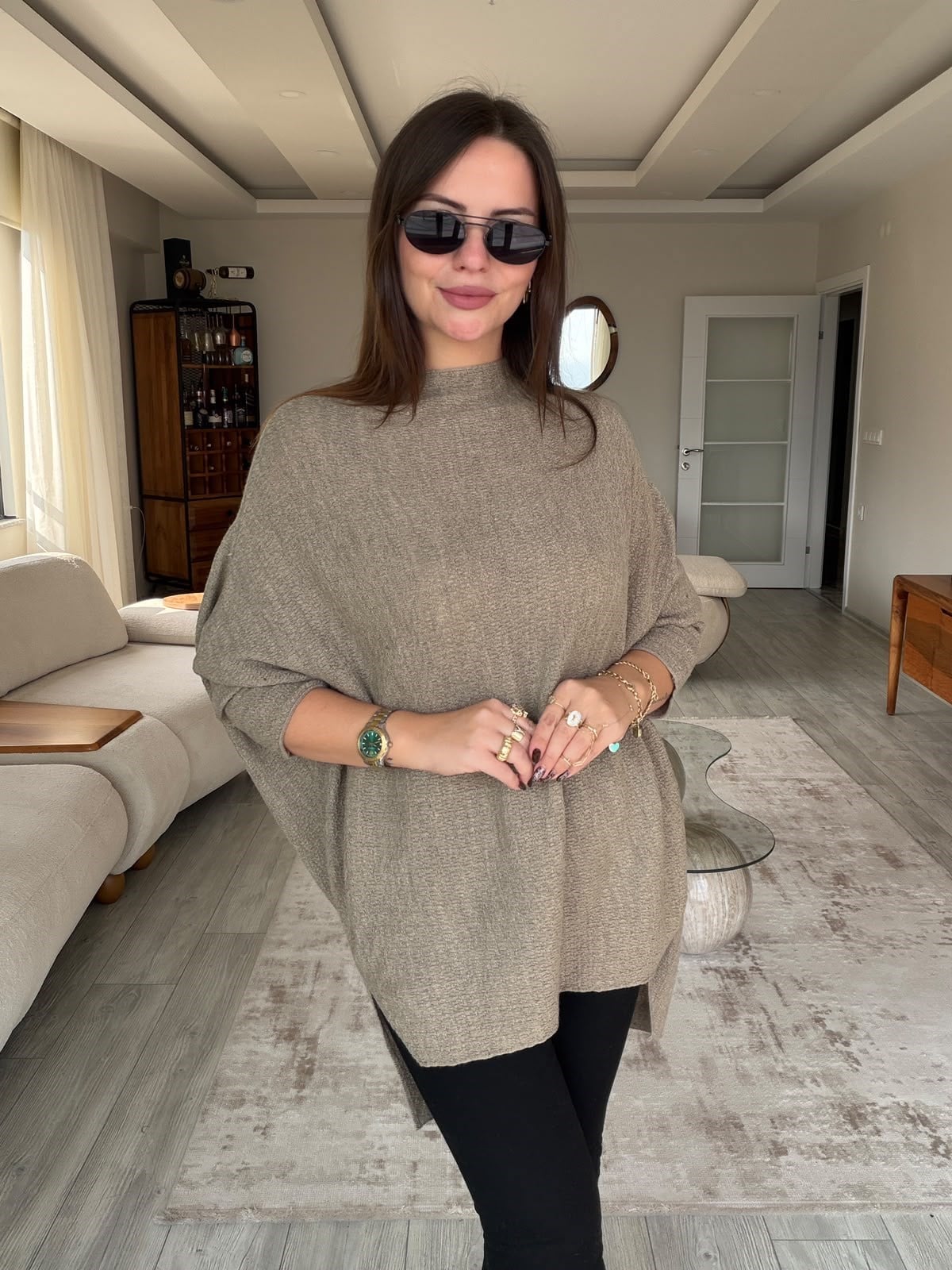 4867 Asimetrik Yarasakol Triko VİZON