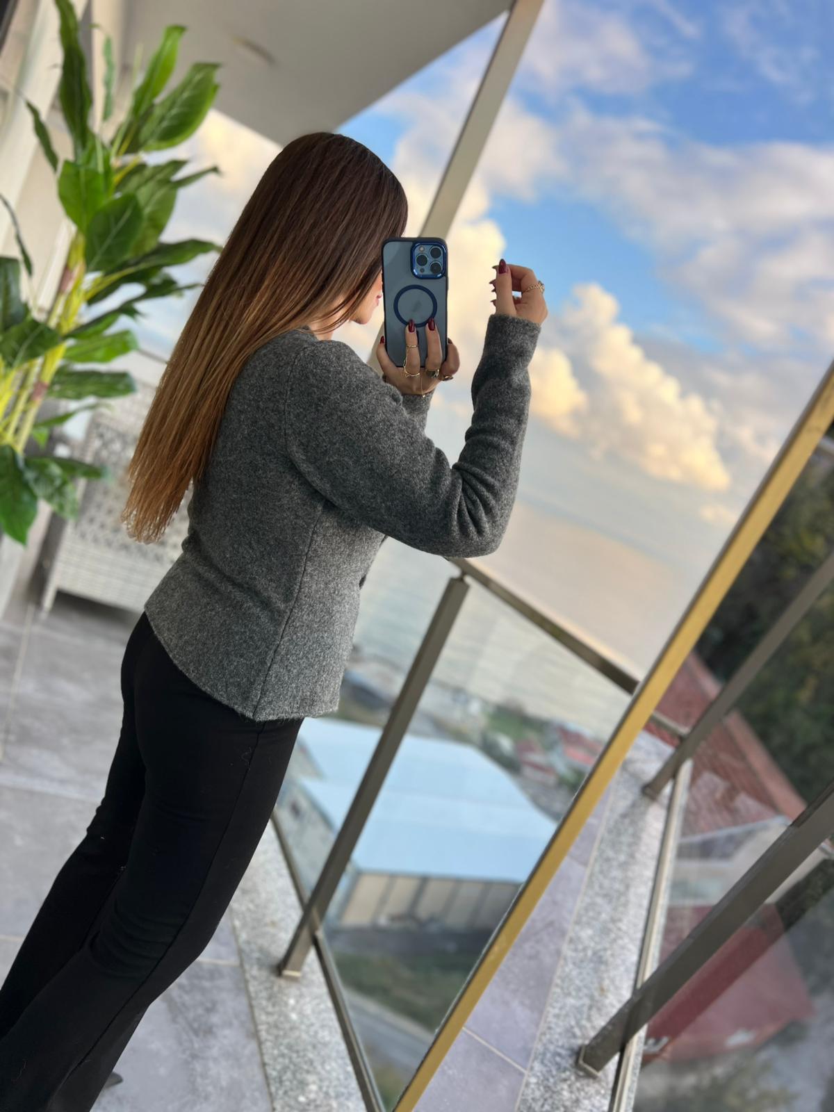 4897 Kapaklı Hırka ANTRESİT