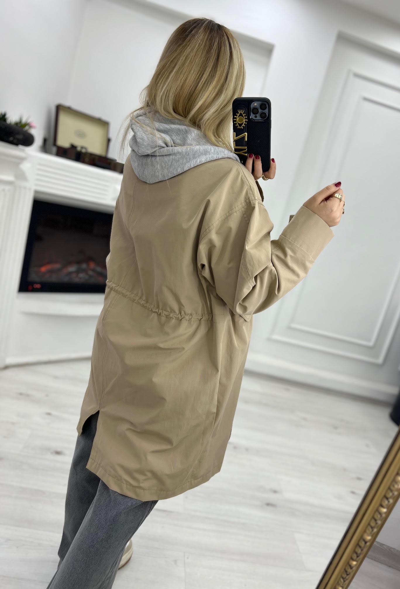 5069 Sweat Detaylı Trençkot BEJ