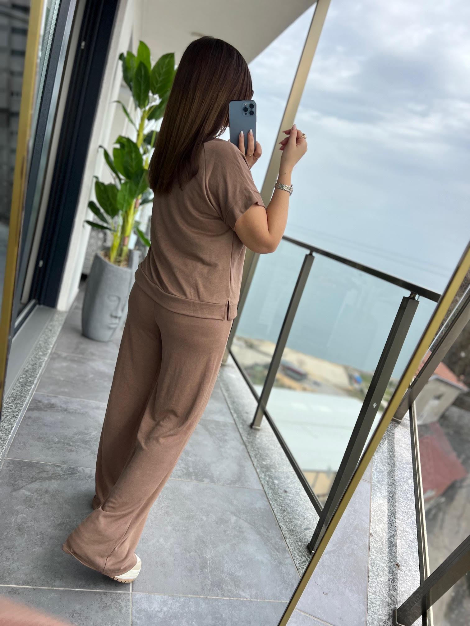 50904 Tshırt Pantalon Takım KAHVE