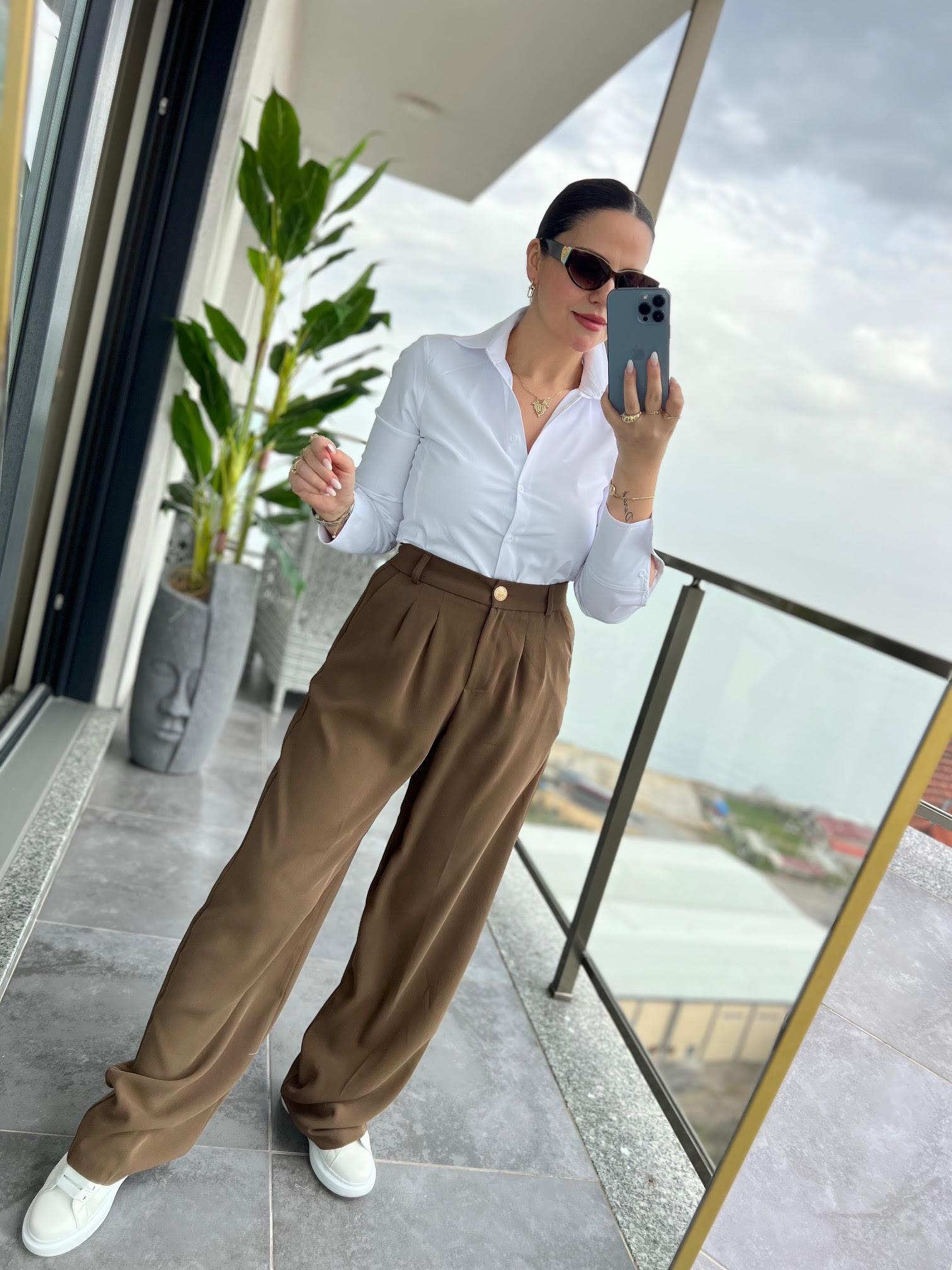51078 Pileli Palazzo Pantalon HAKİ YEŞİL