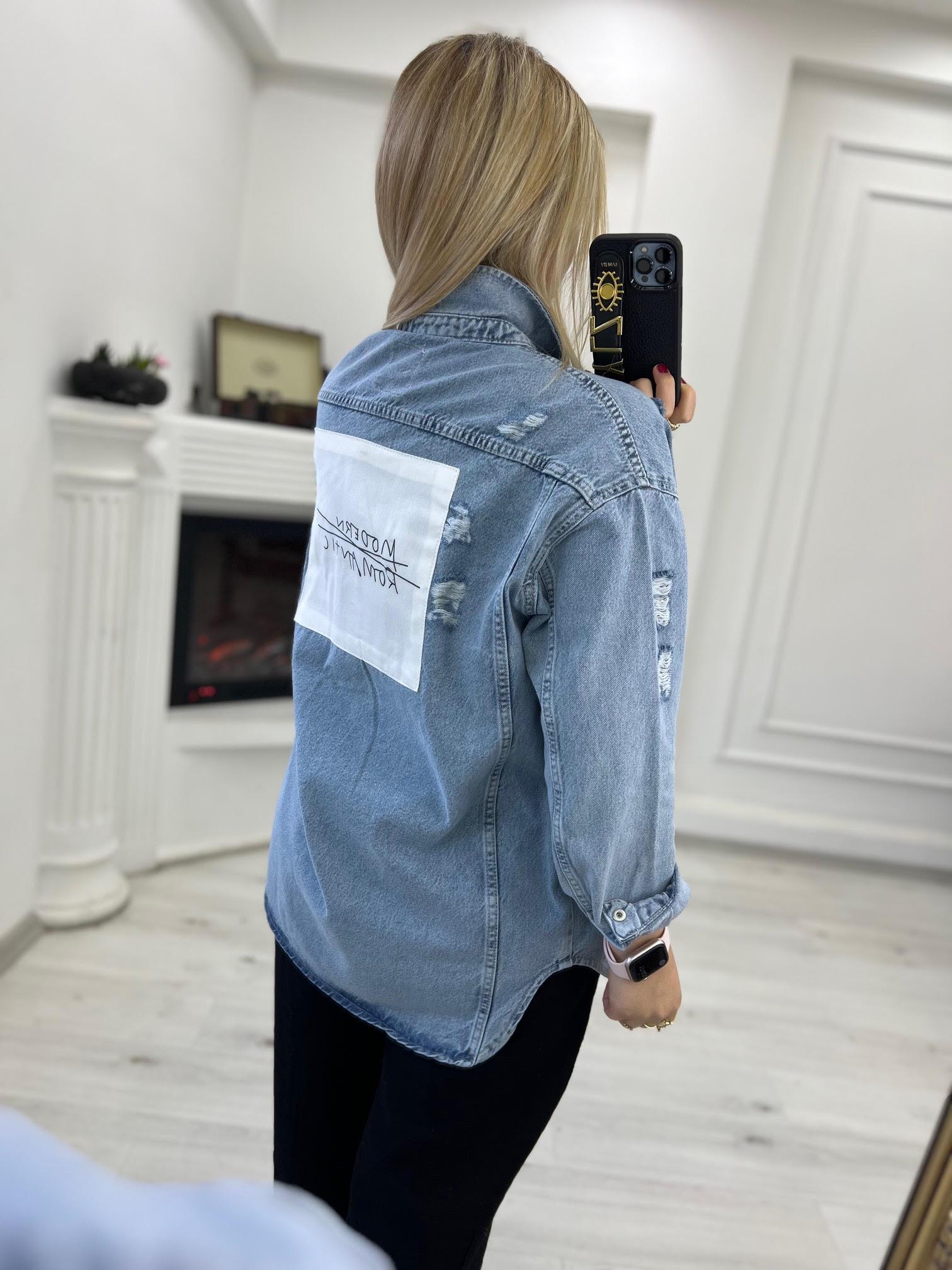51372 Lazer Kesim Jean Gömlek MAVİ