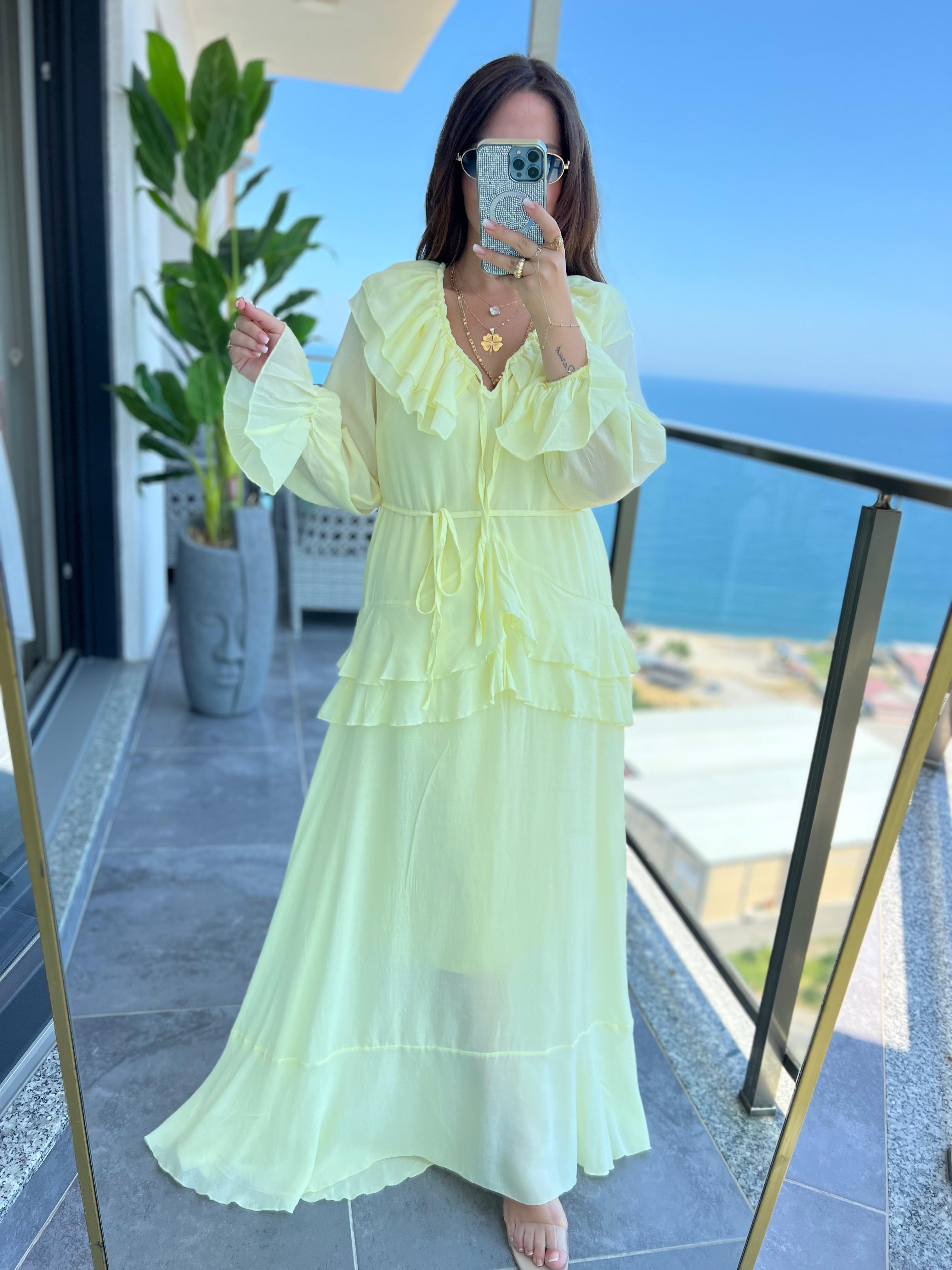 5158 Azelya Elbise SARI