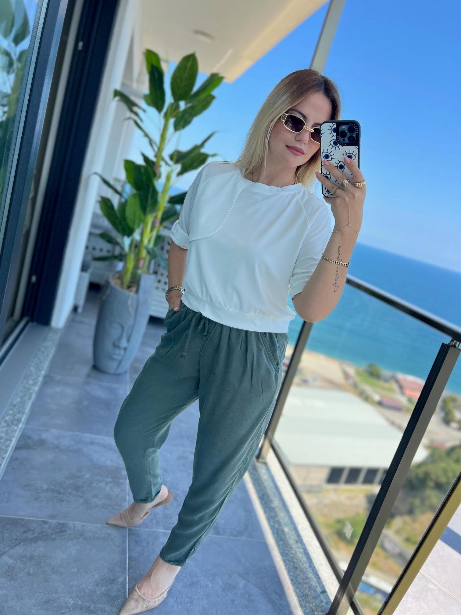 5285  Tensel Pantalon HAKİ YEŞİL