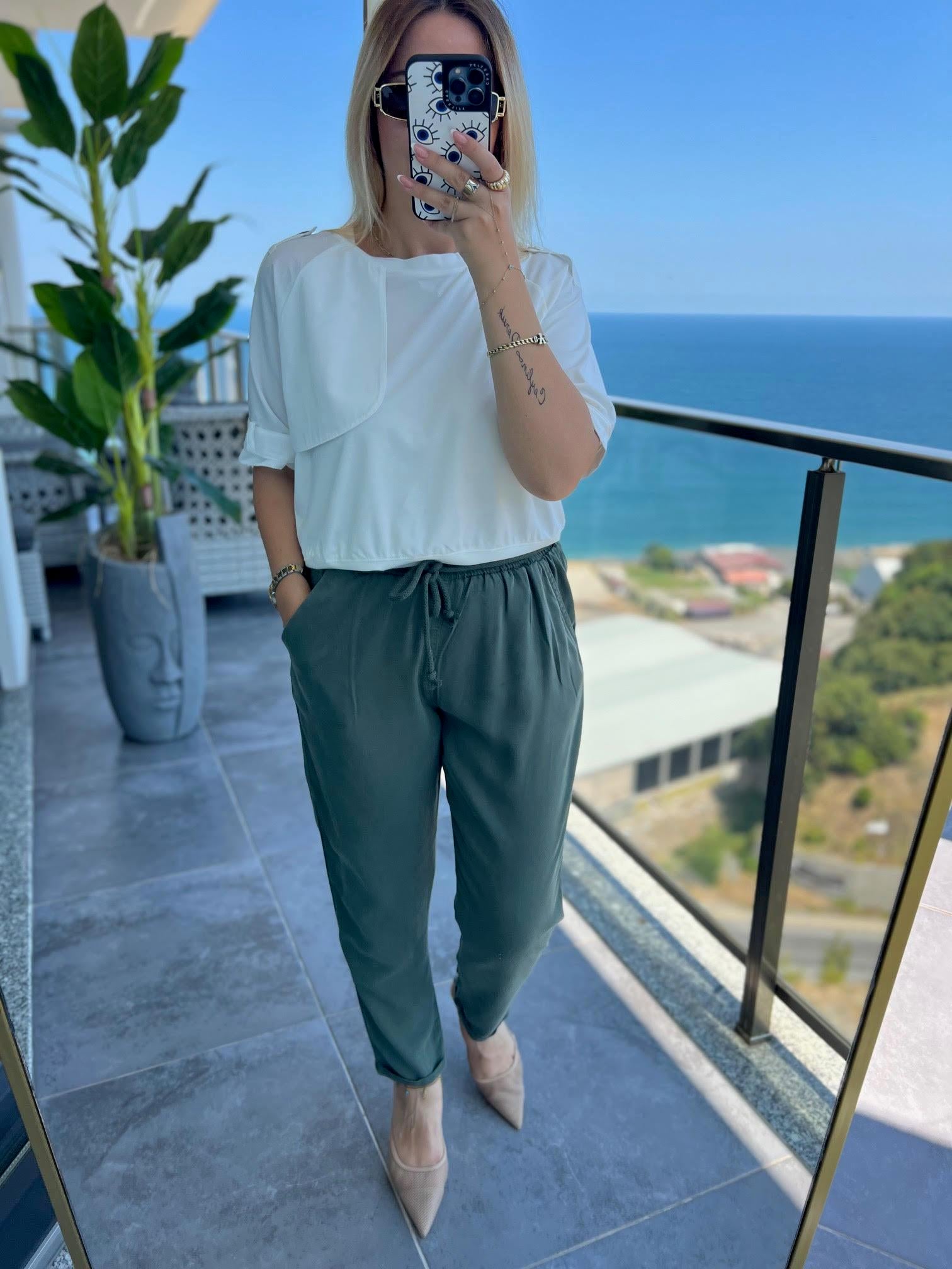 5285  Tensel Pantalon HAKİ YEŞİL