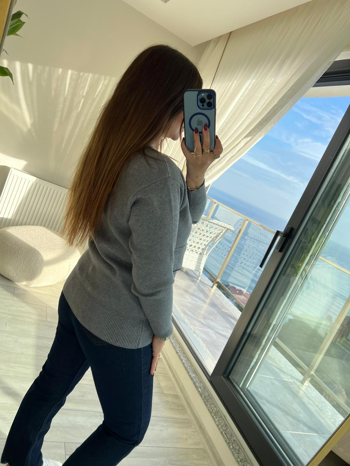 5307 Korspan Fermuarlı Hırka GRİ