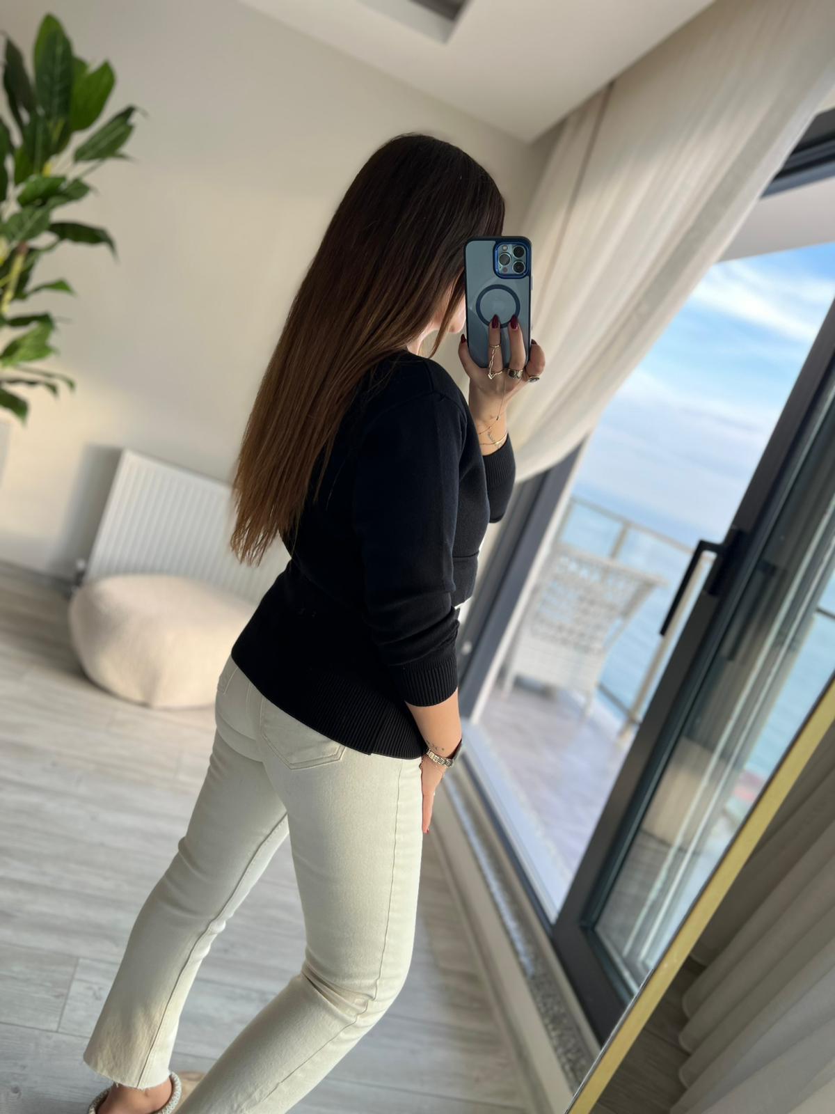 5307 Korspan Fermuarlı Hırka SİYAH