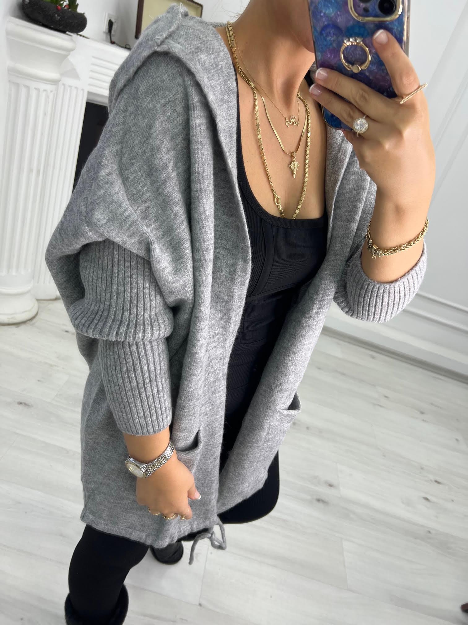 5634 Owersize Hırka GRİ