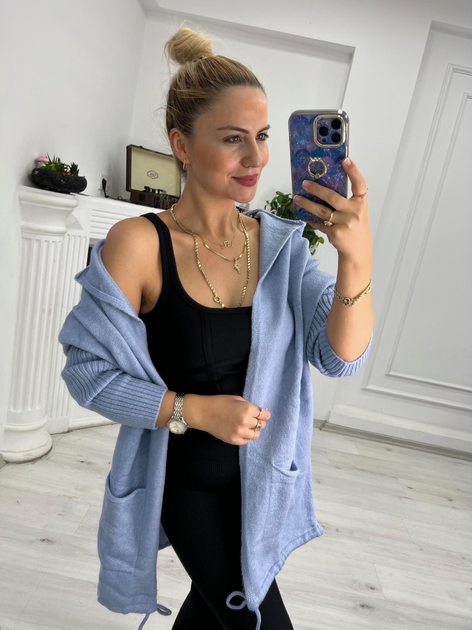 5634 Owersize Hırka MAVİ