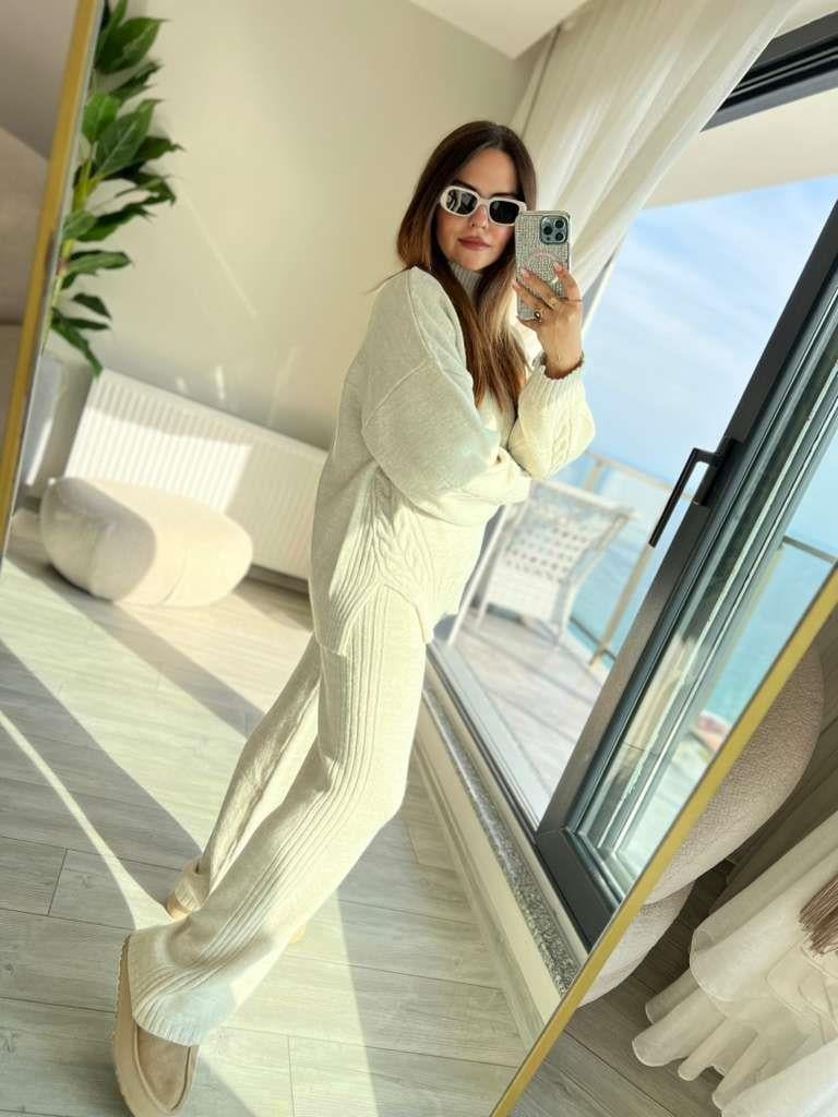 5717 Saç Örgülü Takım BEJ