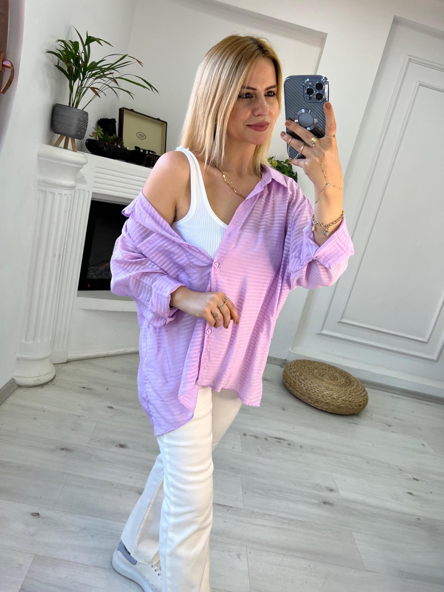58052 Oversize Gömlek LİLA