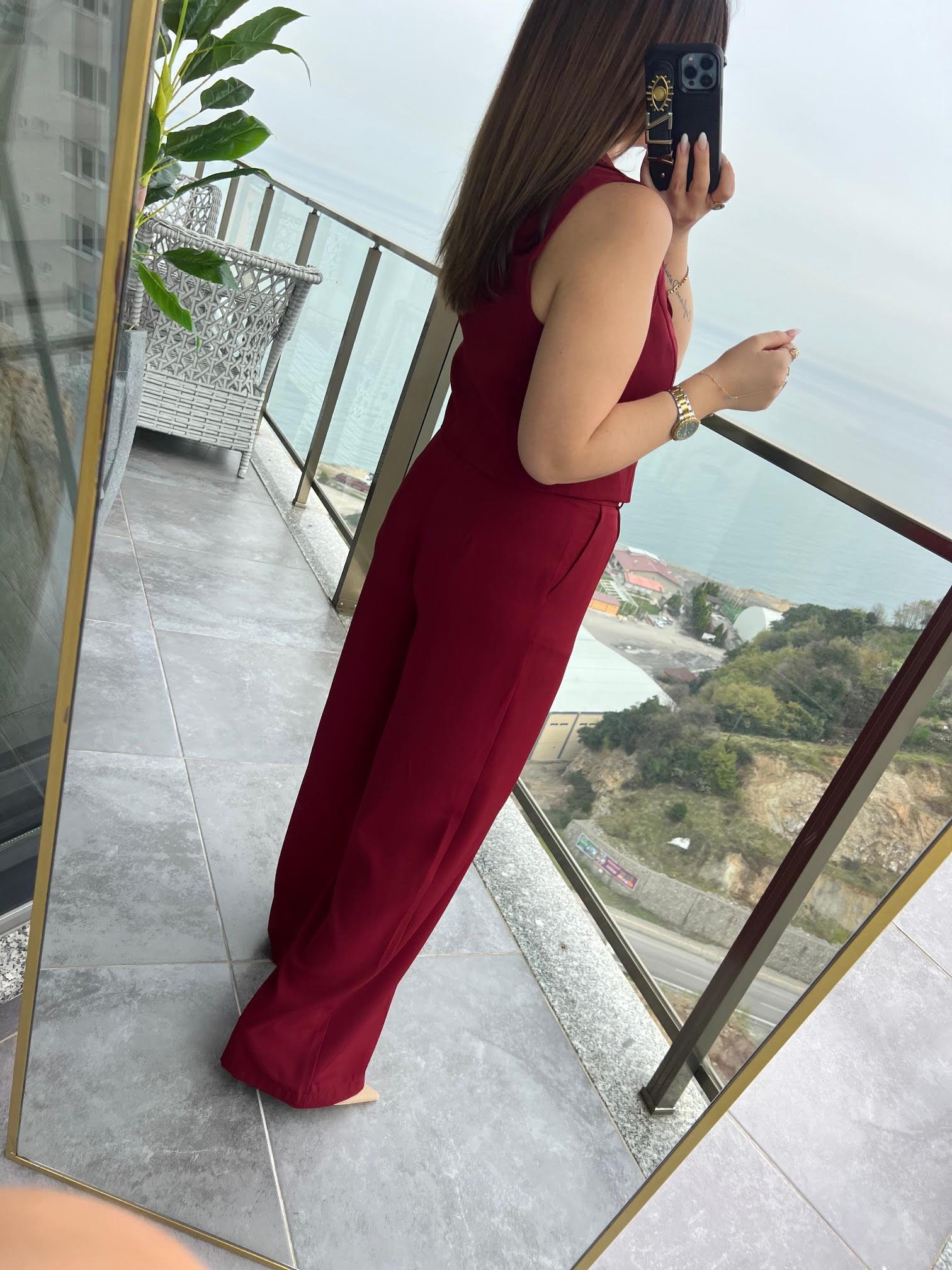 6225 Adriana Yelek Takım BORDO