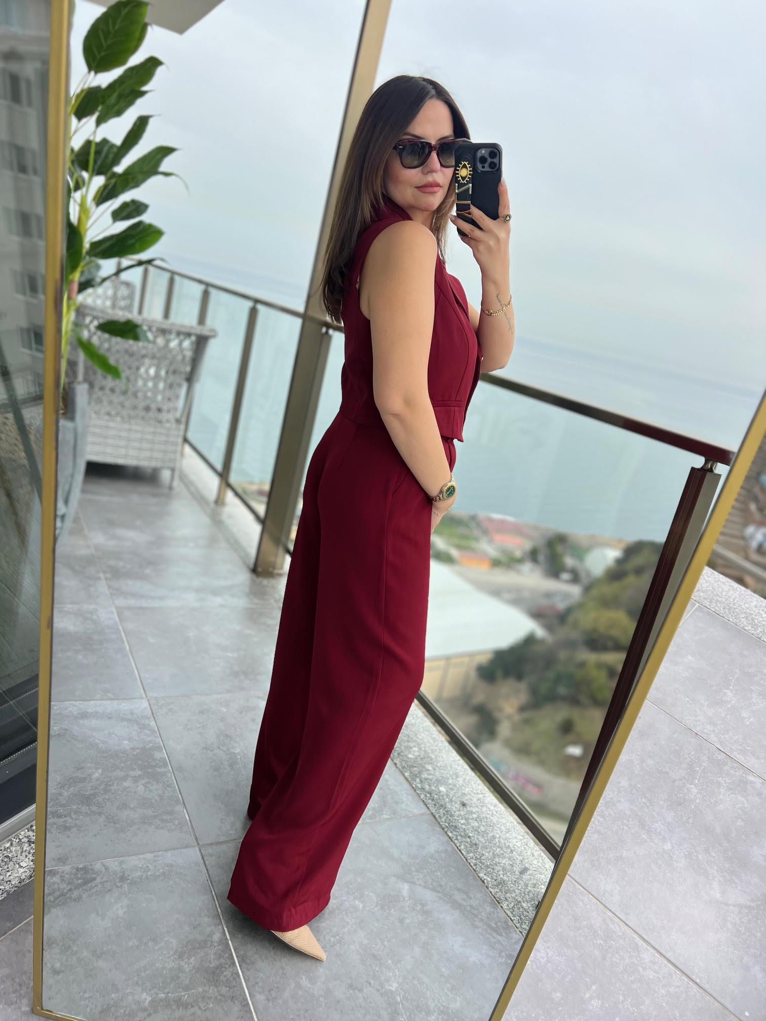 6225 Adriana Yelek Takım BORDO