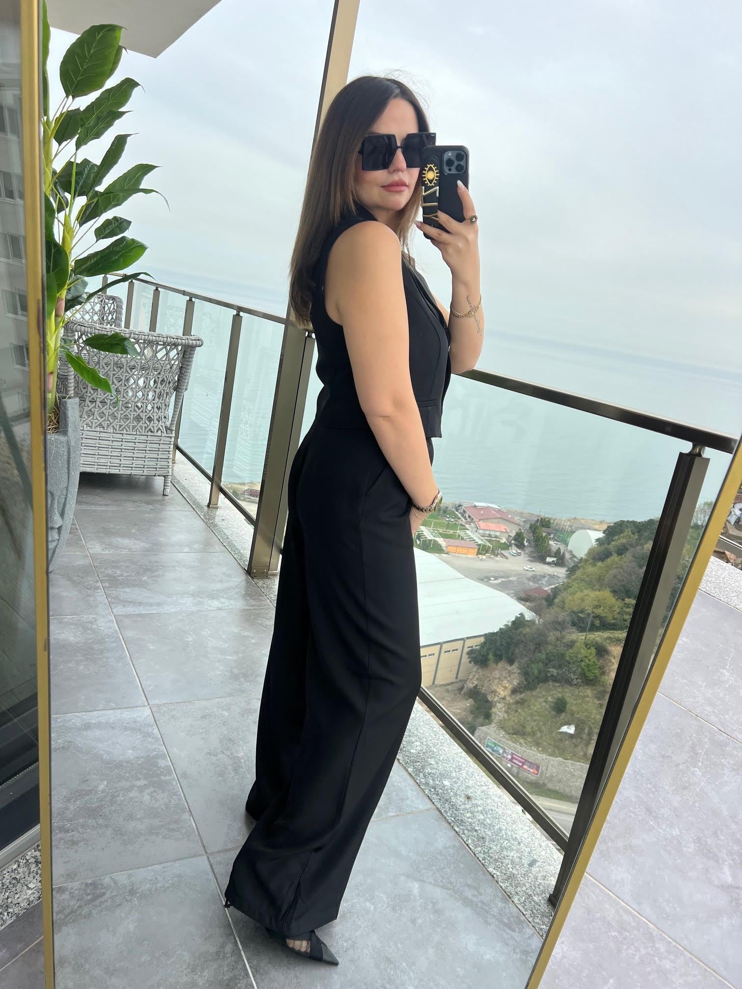 6225 Adriana Yelek Takım SİYAH
