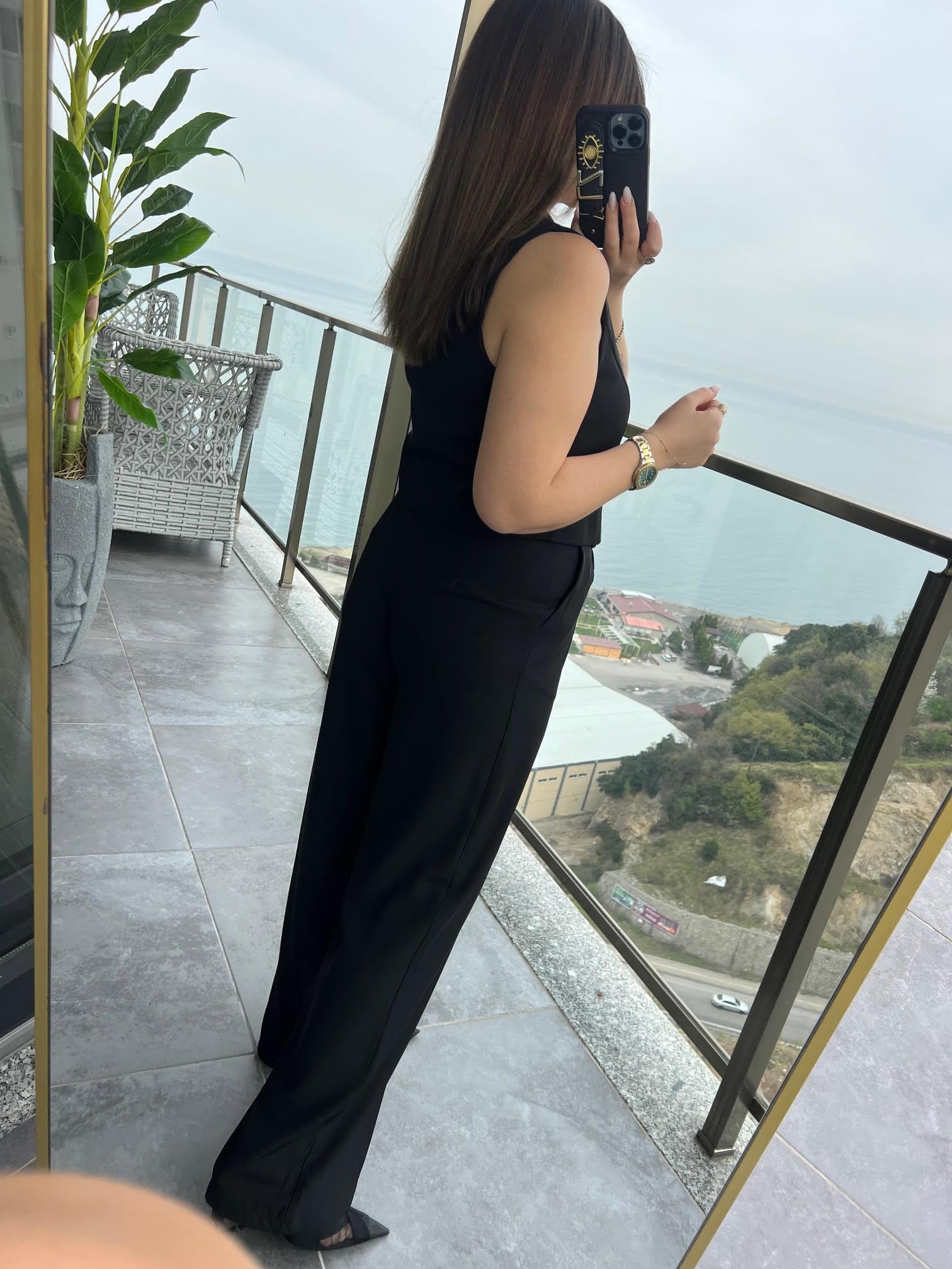 6225 Adriana Yelek Takım SİYAH