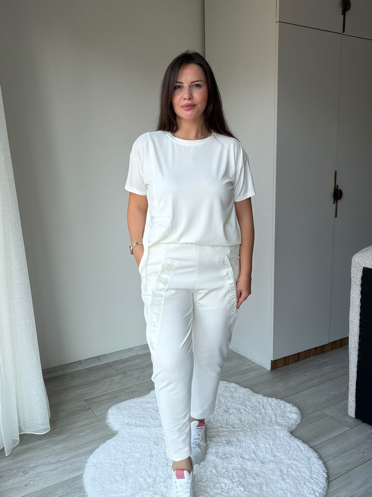 6327 Şalvar Tipi Tasarım Pantolon EKRU