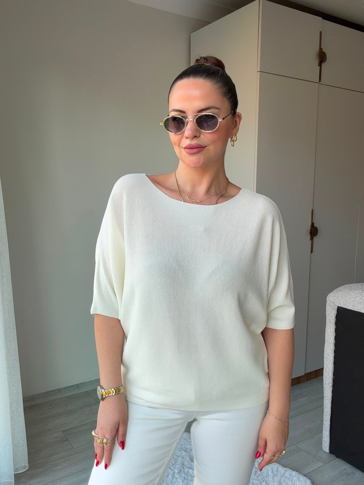 6416 Yarasa Kol Triko KEMİK