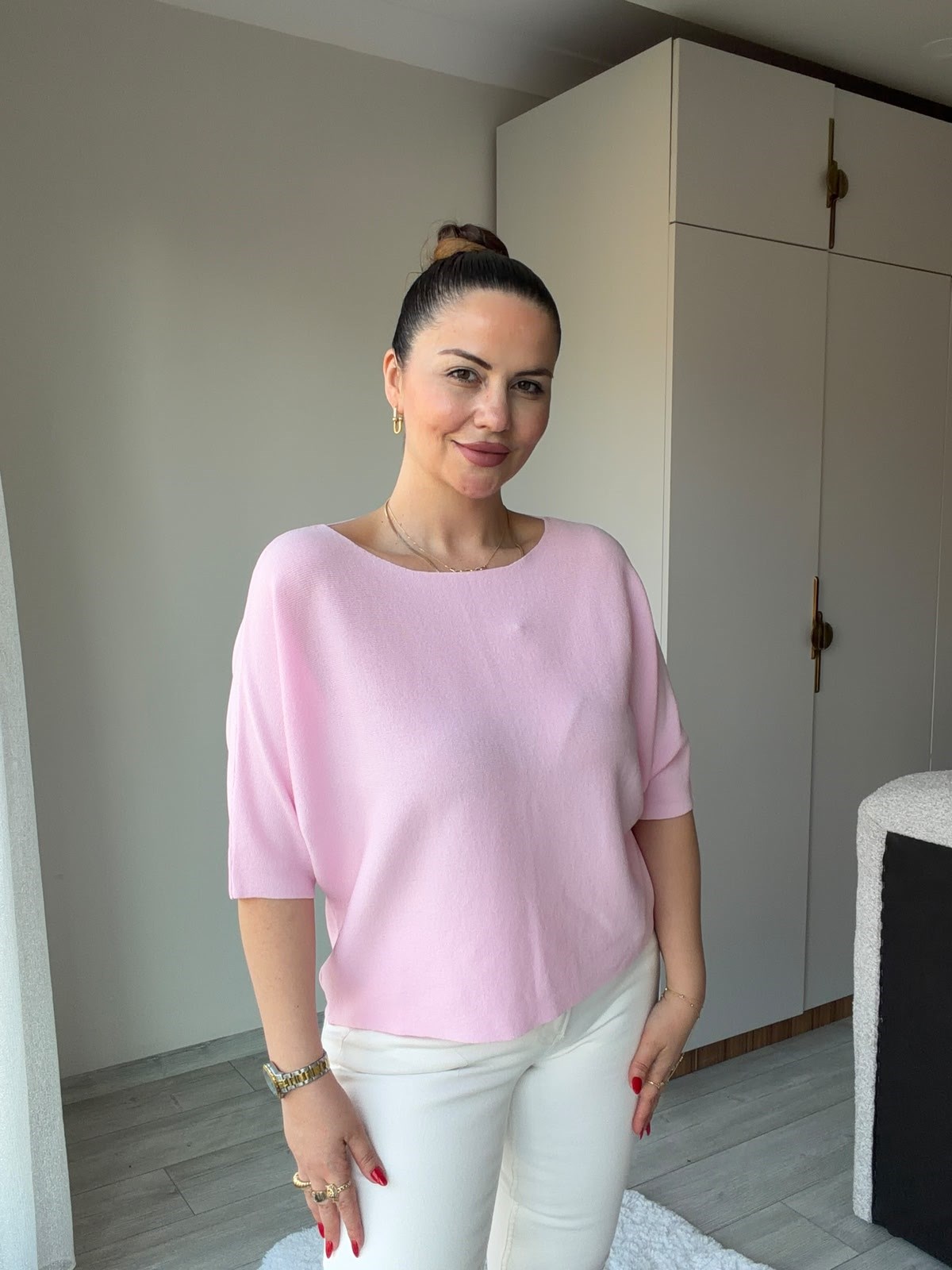 6416 Yarasa Kol Triko PEMBE