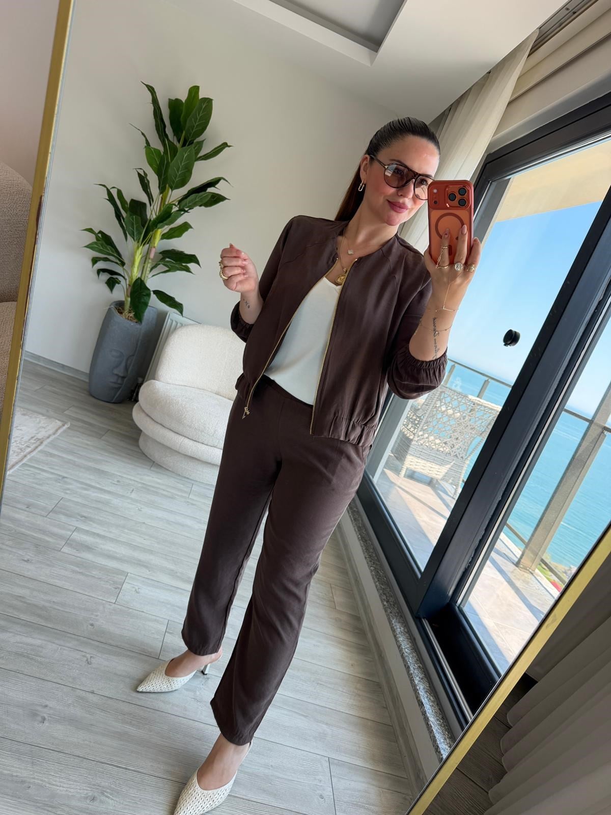 7132 Tencel Takım ACI KAHVE