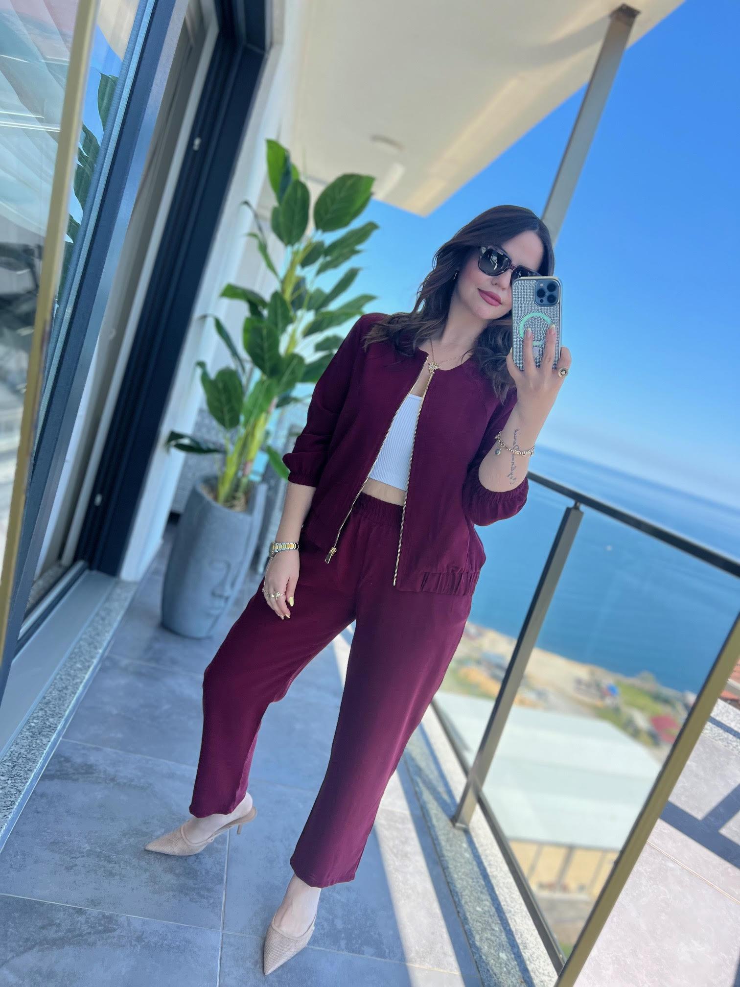 7132 Tencel Takım BORDO