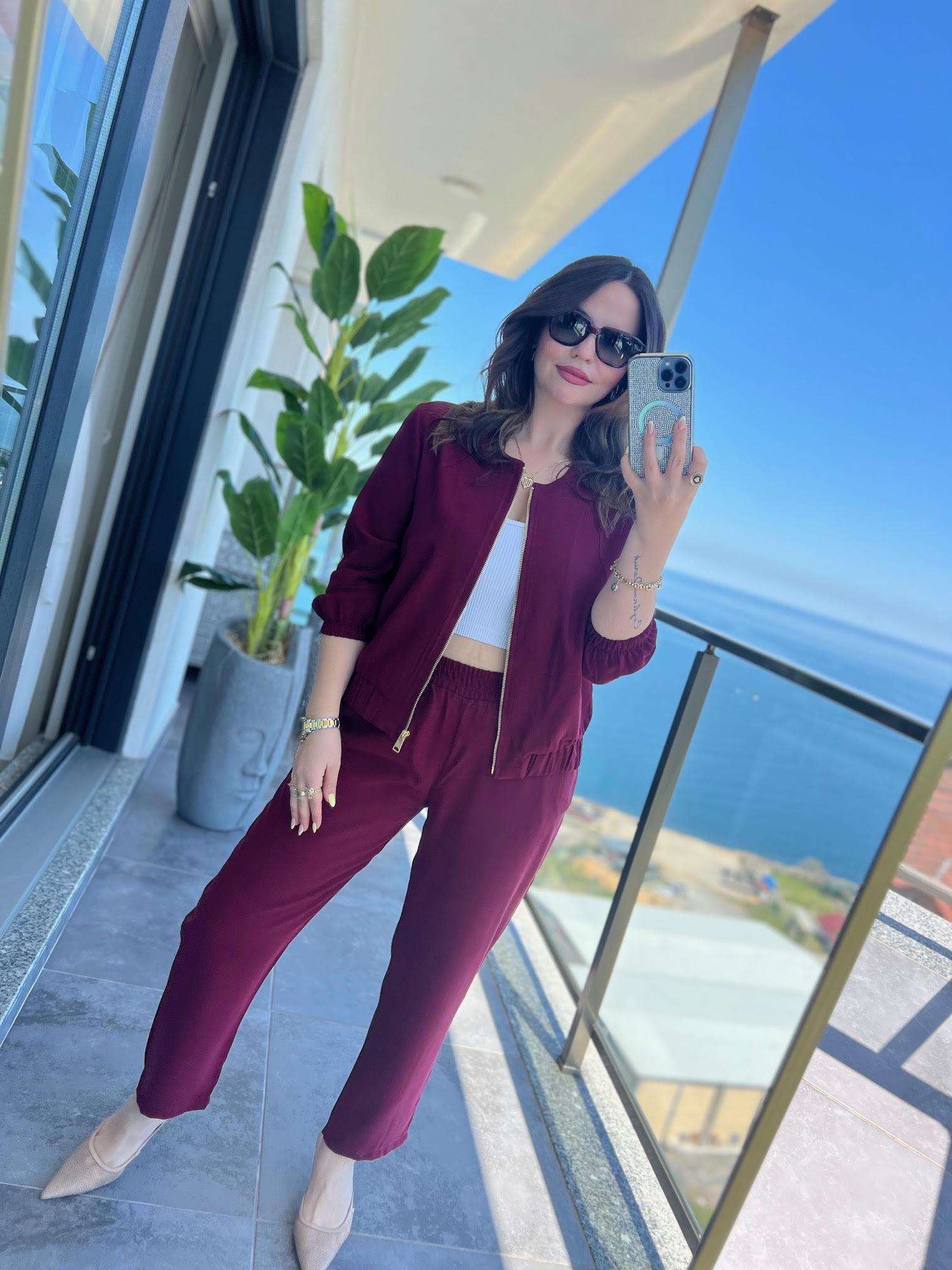 7132 Tencel Takım BORDO