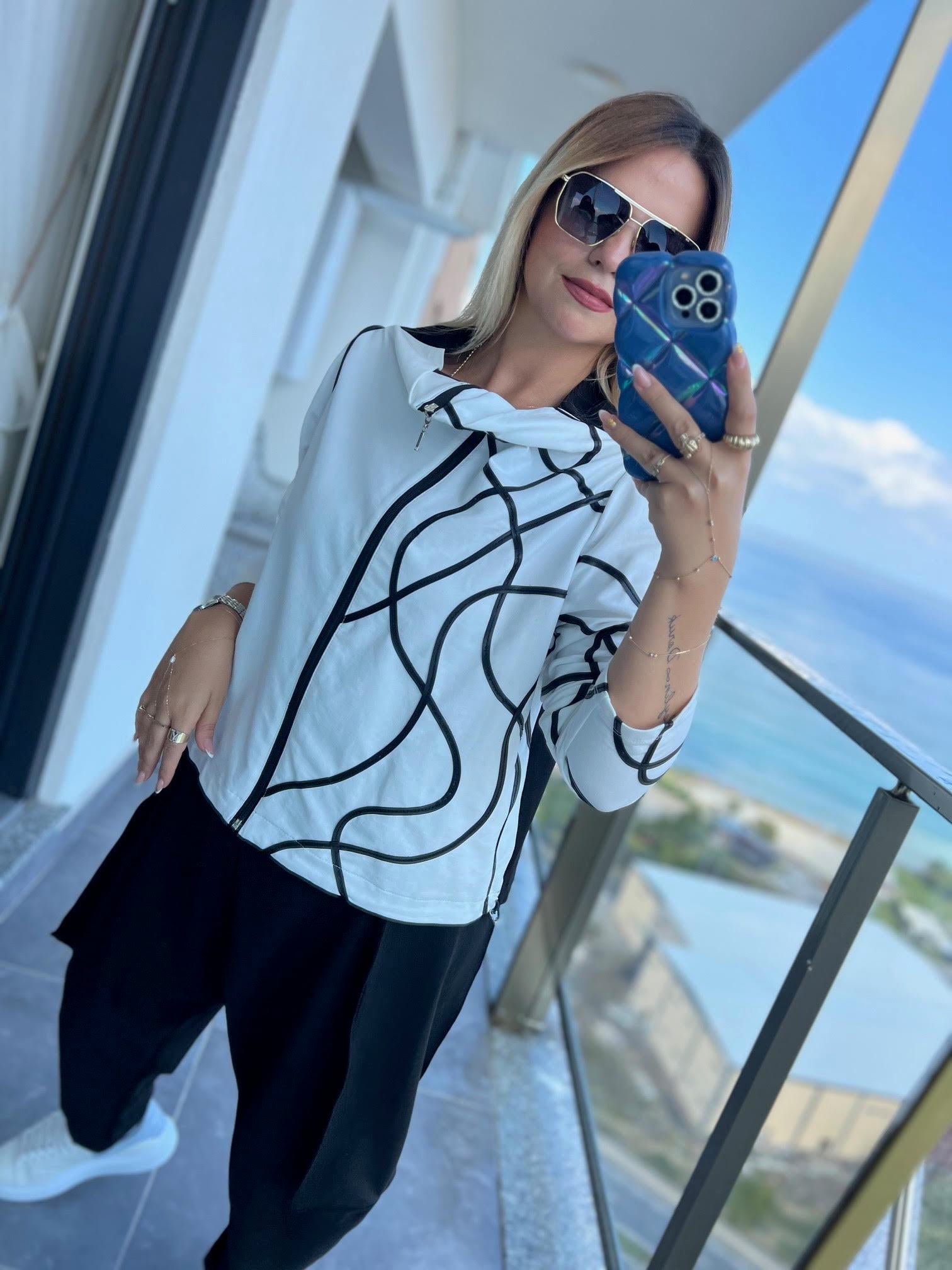 766 Fermuarlı Sweat BEYAZ