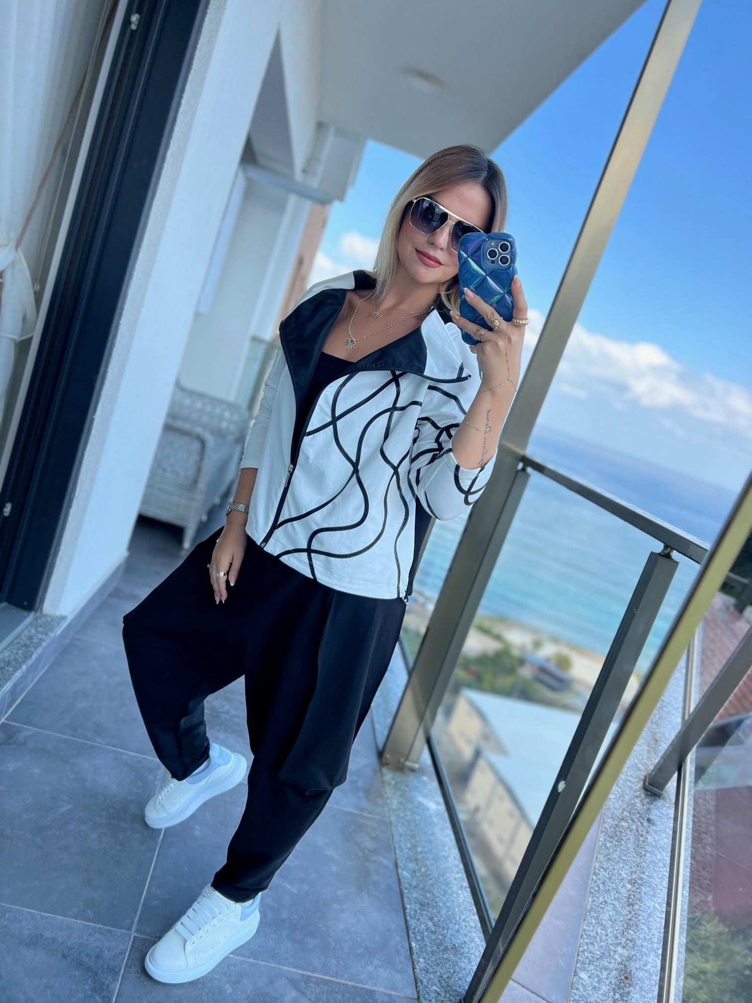 766 Fermuarlı Sweat BEYAZ
