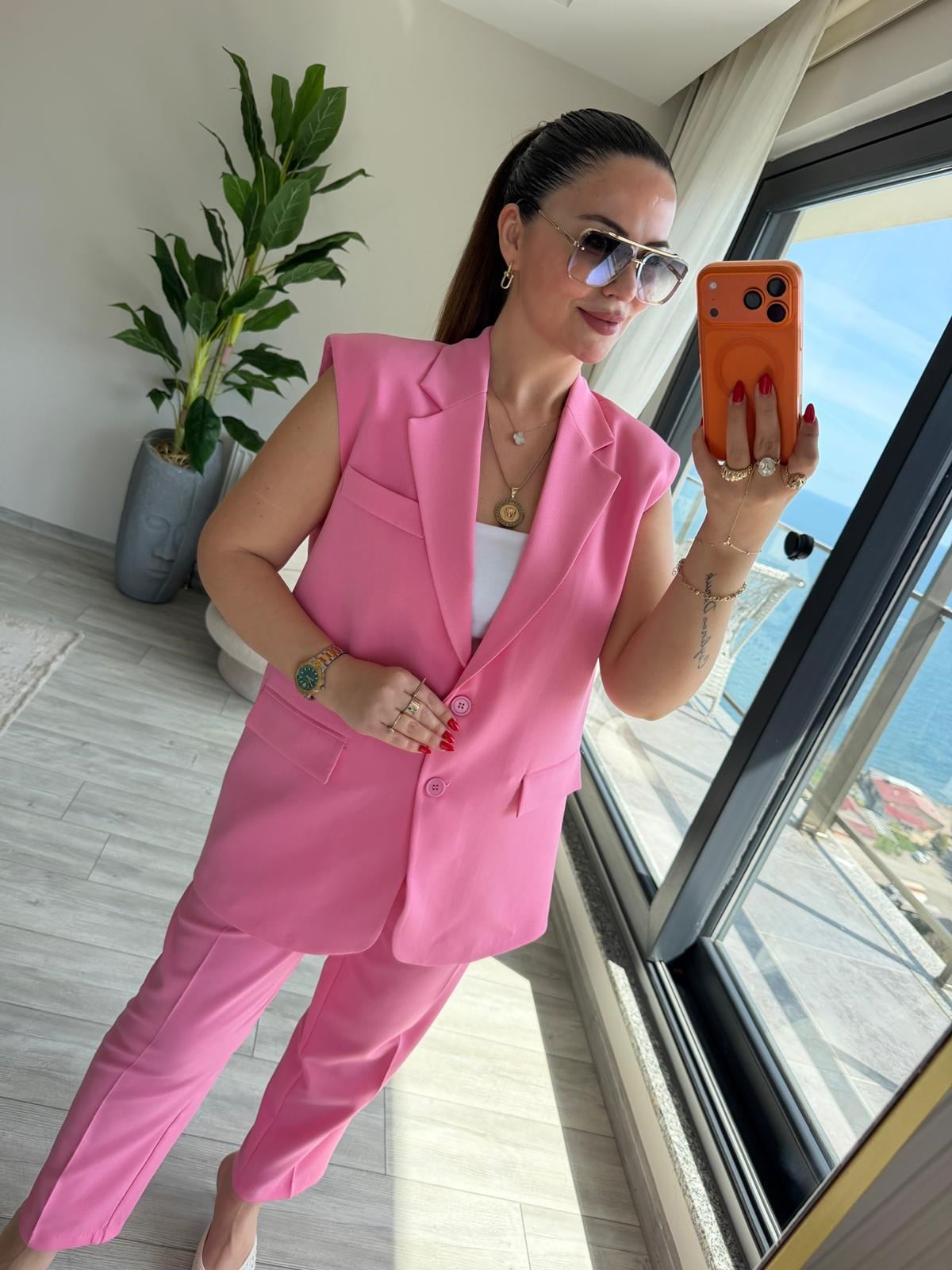 810 Yelekli Takım PEMBE