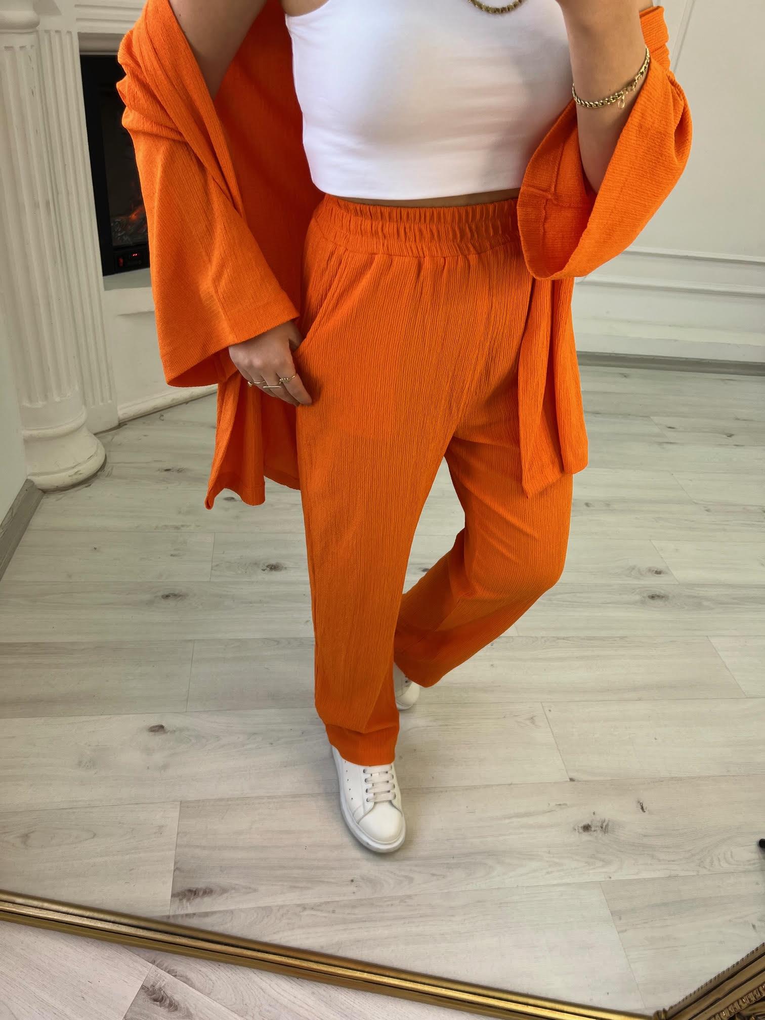 9210 Kimono Pantolonlu Takım TURUNCU