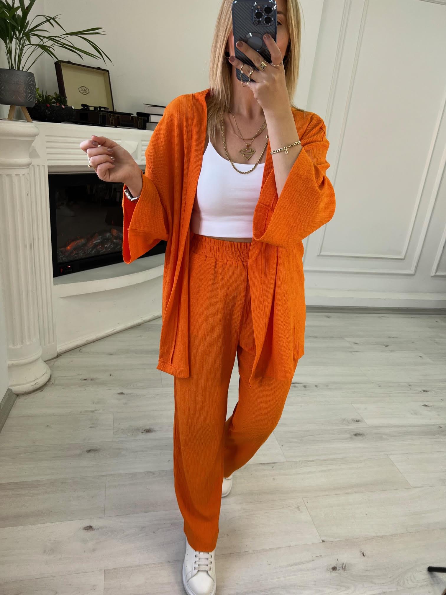 9210 Kimono Pantolonlu Takım TURUNCU
