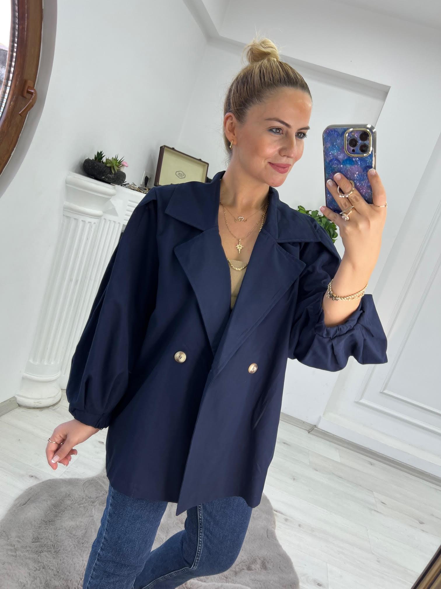 9279 Owersize Ceket LACİVERT
