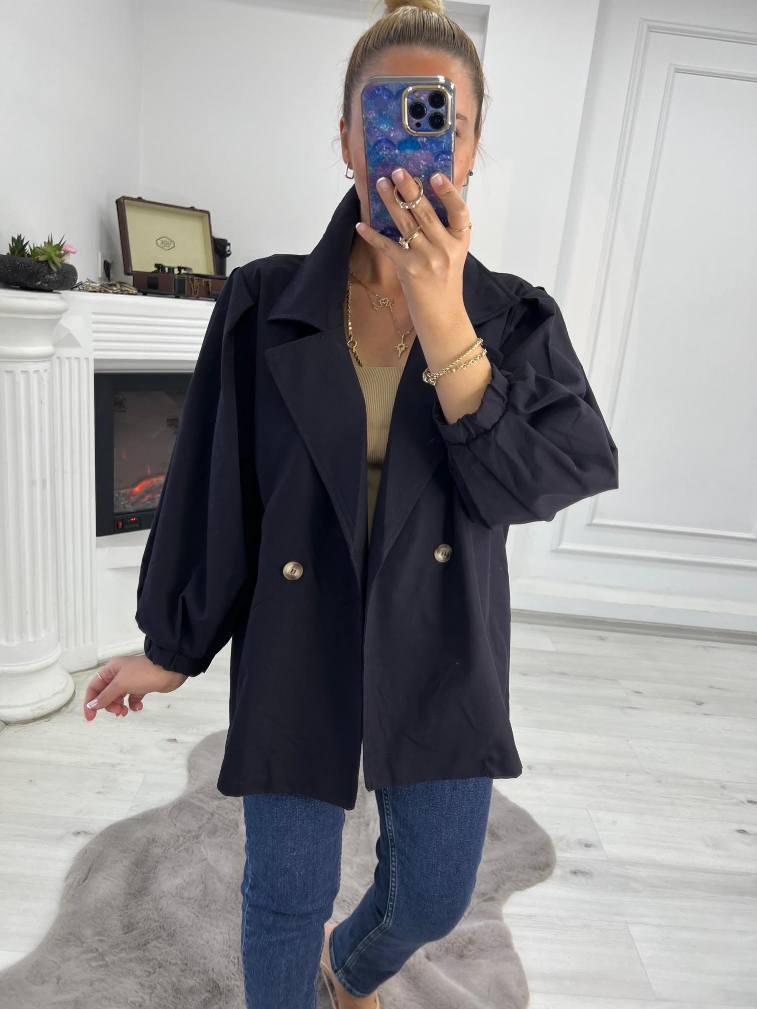 9279 Owersize Ceket SİYAH
